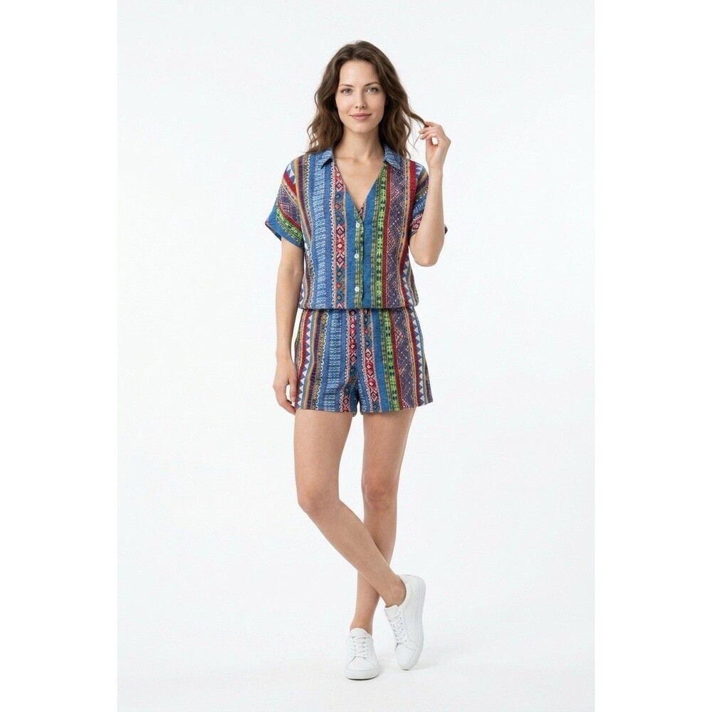 Flying Tomato Women’s Boho Short Set Large
